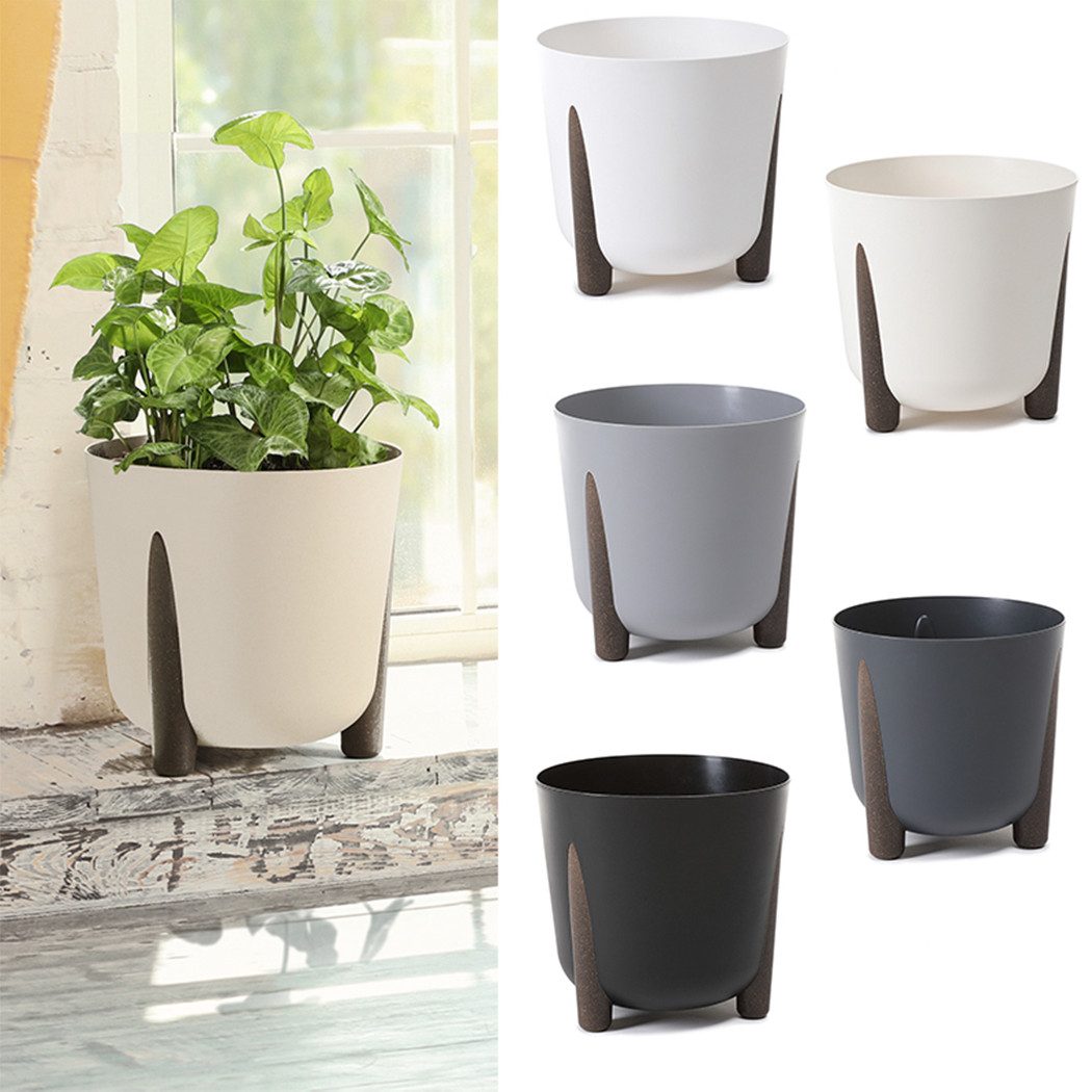 KAGM Blumentopf Pflanztopf Blumentopf mit Füßen Blumenkübel Pflanzkübel Wasserspeicher – Bild 4 von 4