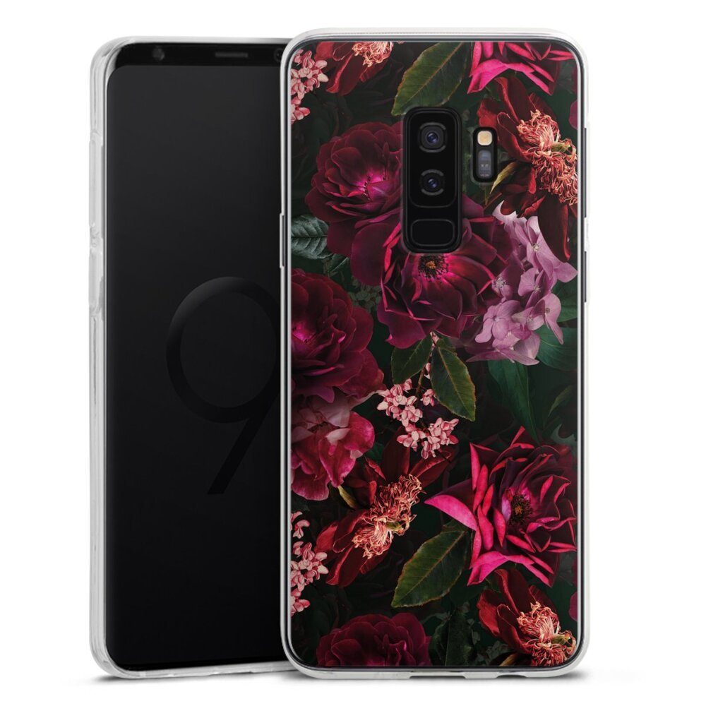 DeinDesign Handyhülle Rose Blumen Blüte Dark Red and Pink Flowers, Samsung Galaxy S9 Plus Silikon Hülle Bumper Case Handy Schutzhülle