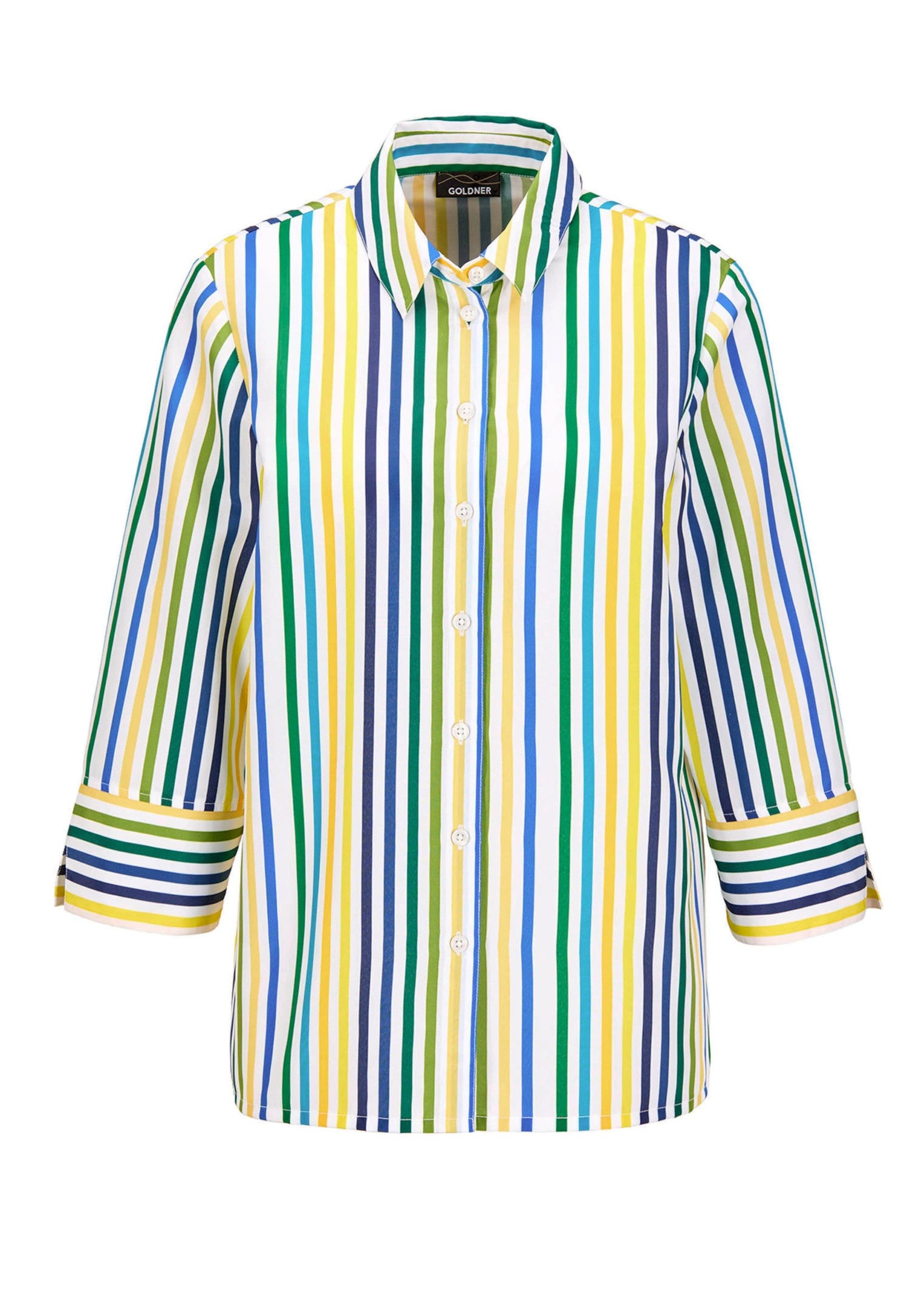 Hemdbluse Kurzgröße: Blusenshirt mit Streifenmuster