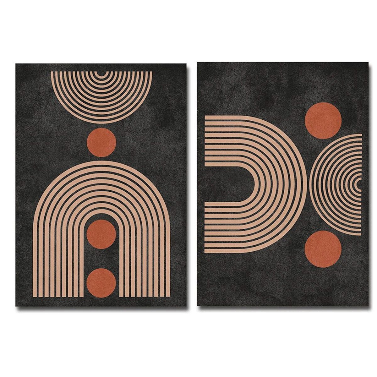 JUSTGOODMOOD Poster Boho Halbkreis Bogen Linien Form und Kreise als Deko Print ohne Rahmen, B (1 St)