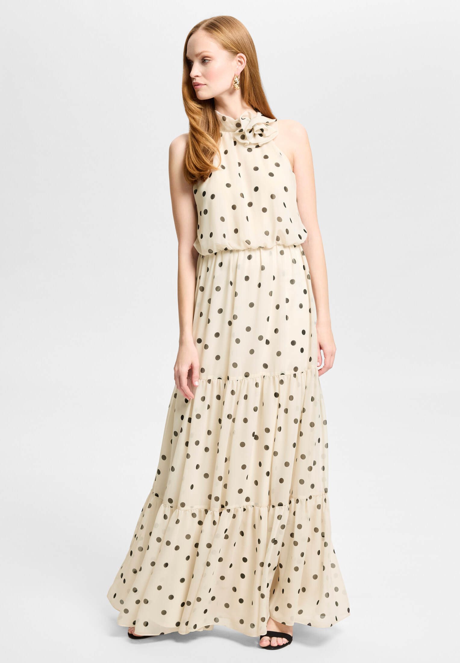 SWING Abendkleid - Abendkleid aus Chiffon mit Polka Dots Taillierter Schnitt mit fließendem Rockteil – Bild 5 von 5
