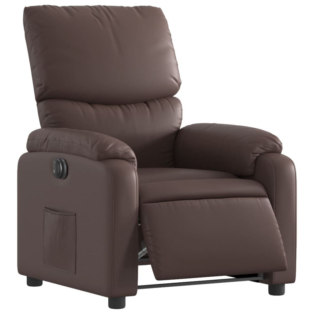 vidaXL Sessel Elektrischer Relaxsessel Braun Kunstleder (1-St)