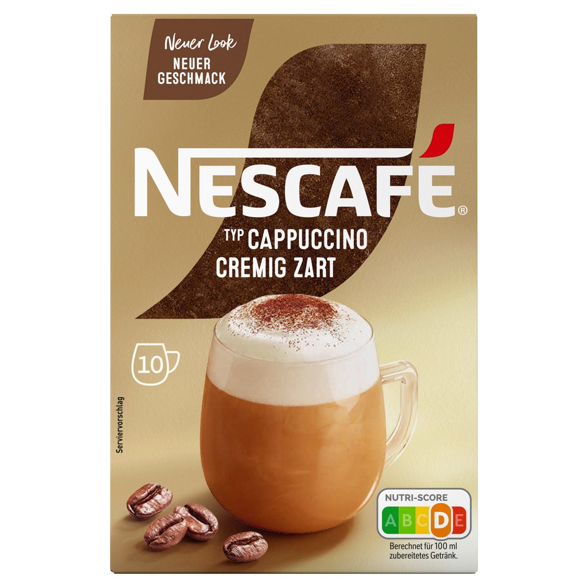 NESCAFE Kaffee, Nescafe Gold Typ Cappuccino cremig zart Getränkepulver 10 x 14g Sticks