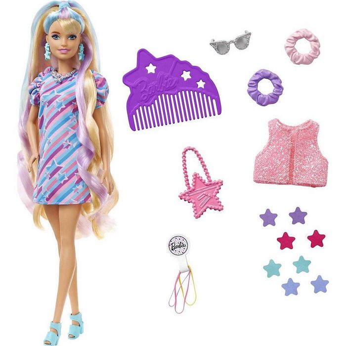 Mattel® Anziehpuppe Barbie Totally Hair Puppe (blond/bunte Haare)