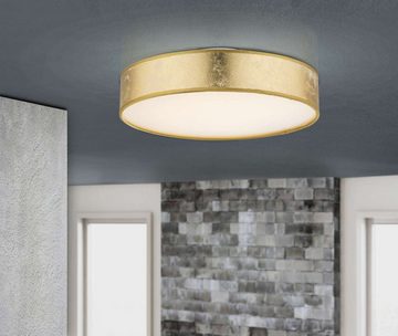 Globo Deckenleuchte Deckenleuchte LED Wohnzimmer Schlafzimmer Deckenlampe Textil gold