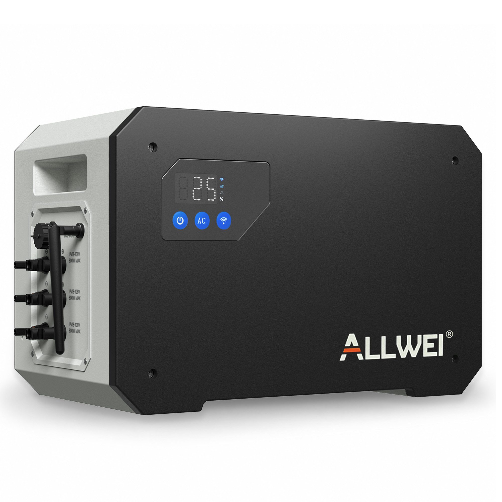 ALLWEI BM1600-2 – 1,6–3,2 kWh bidirektional, 3 MPPT, 1.600 W Backup Stromspeicher Micro Grid Energiespeichersystem 50000 mAh (230 V), Modular bis 8 kWh, Smart-Meter-kompatibel, App-Steuerung, IP65