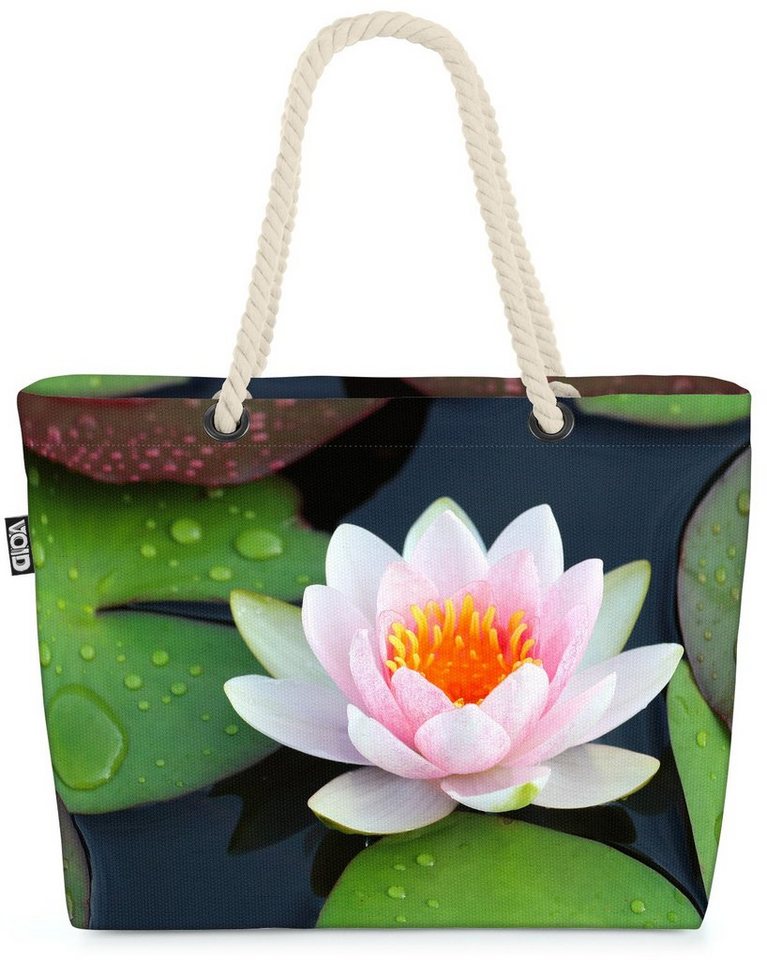 VOID Strandtasche (1-tlg), Lotusblume Teichrose Seerose garten landschaft  balkon wasser blumen b