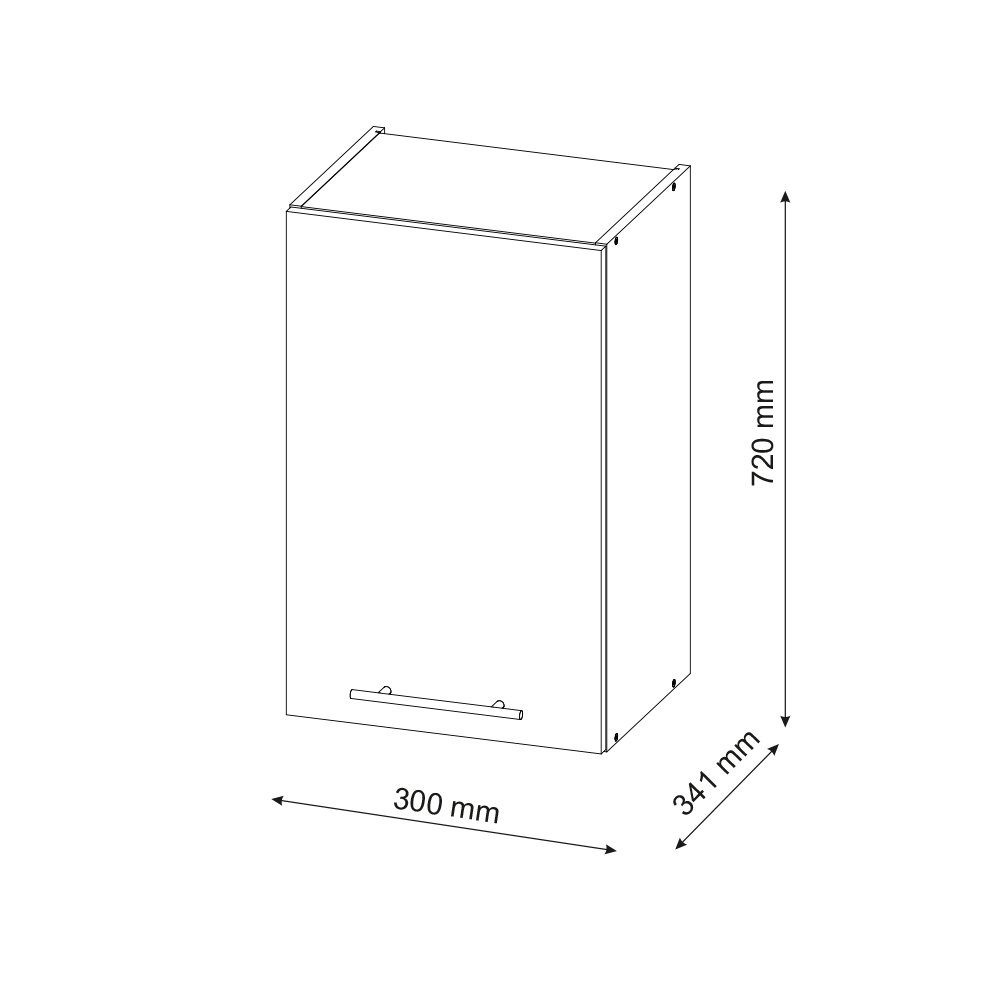 Vicco Hängeschrank Fame-Line, Bordeaux Hochglanz/Anthrazit, 30 cm (1-St)