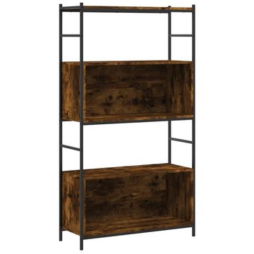 furnicato Bücherregal Räuchereiche 80x30x145,5 cm Holzwerkstoff und Eisen