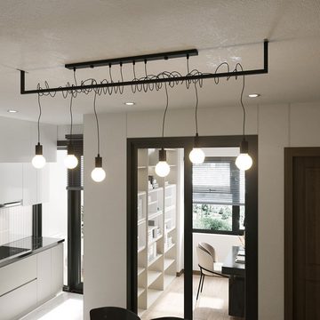 etc-shop LED Pendelleuchte, Leuchtmittel inklusive, Warmweiß, Hängelampe Höhenverstellbar schwarz Hängelampe Balken Lampen Esszimmer
