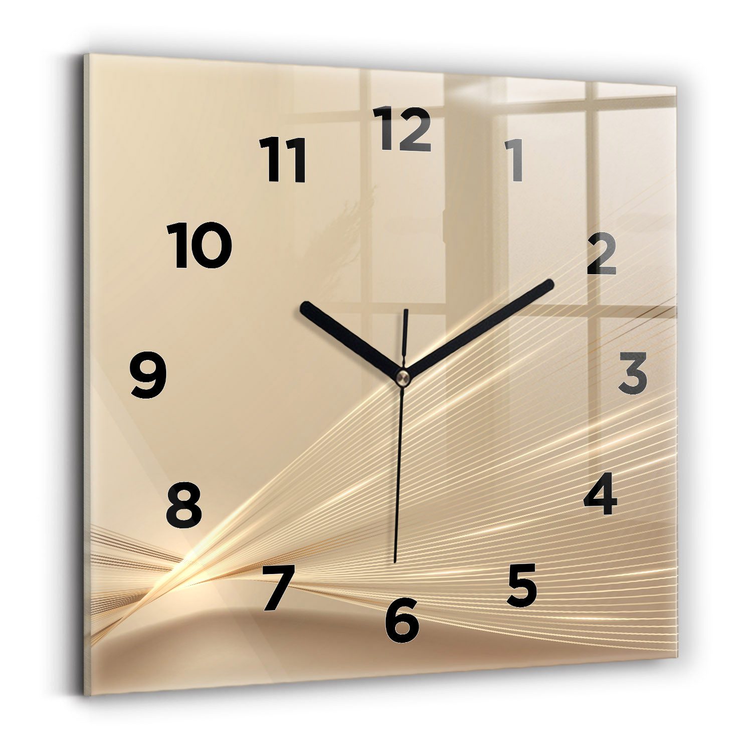 Wanduhr Rechteckige Glasuhr Abstrakte Helle Glamur-Uhr aus Gehärtetem Glas