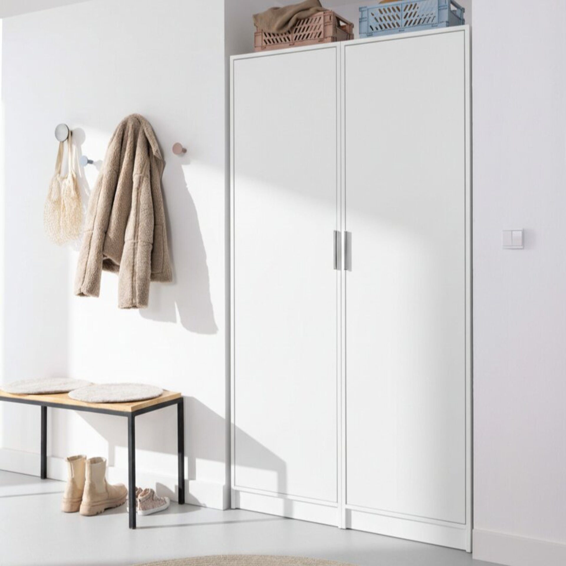 FACKELMANN Badmöbel-Set Stauraum Set Weiß, 2-teilig, Putzschrank, Ordnungssystem