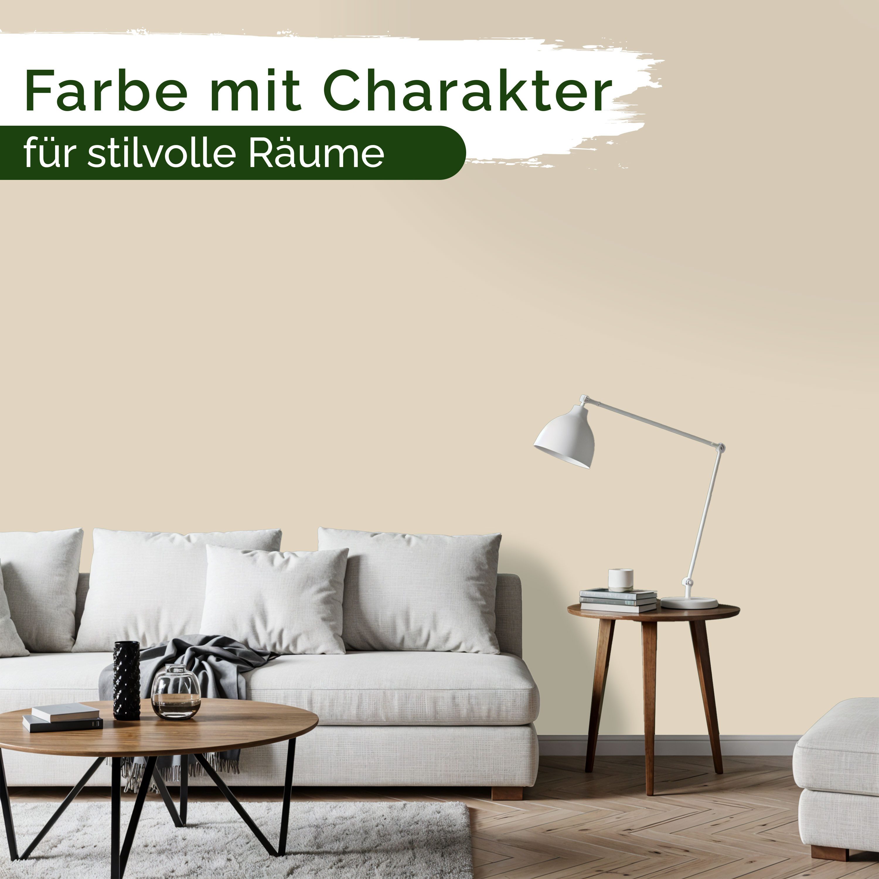 Veluxis Wandfarbe Veluxis® Edle Wandfarbe, für den Innenraum - Deckkraft-Klasse 1, Streifenfrei & tropfarm