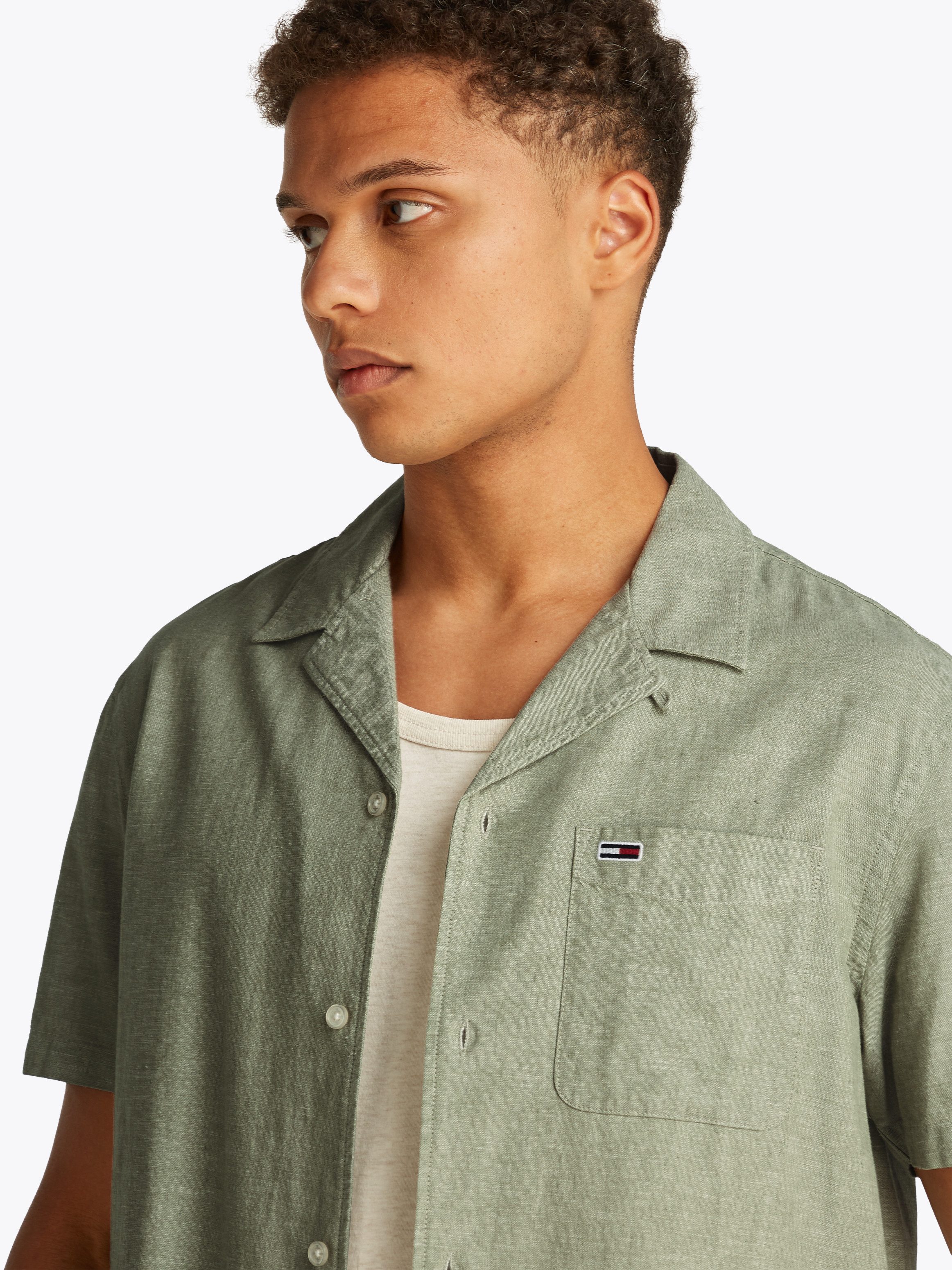 Tommy Jeans Plus Kurzarmhemd TJM LINEN günstig online kaufen