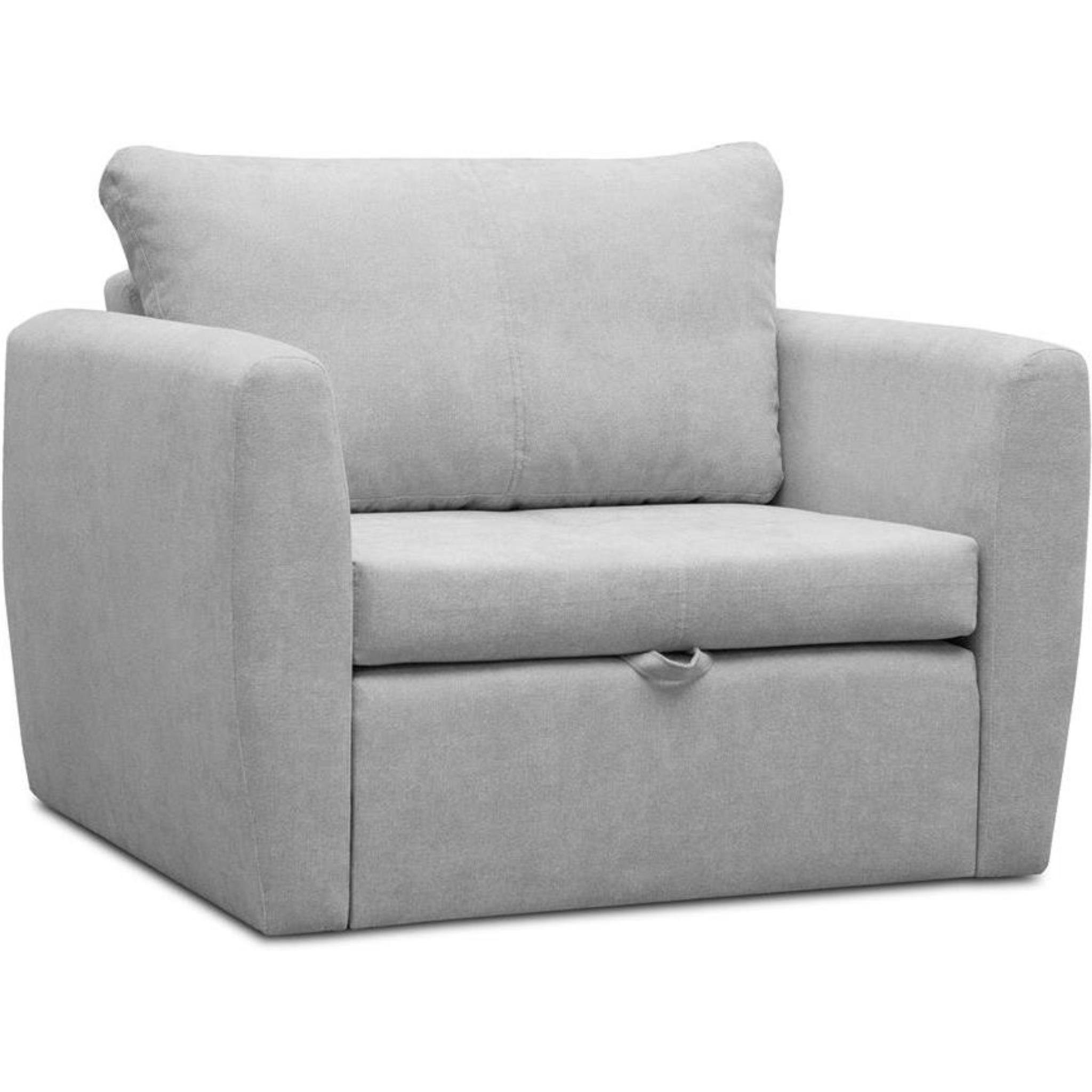 (Modern Hellgrau Relaxsessel (alfa 1-Sitzer Polstersessel mit Sofa, 17) Kamel Beautysofa Schlaffunktion, Wohnzimmersessel), Bettkasten,