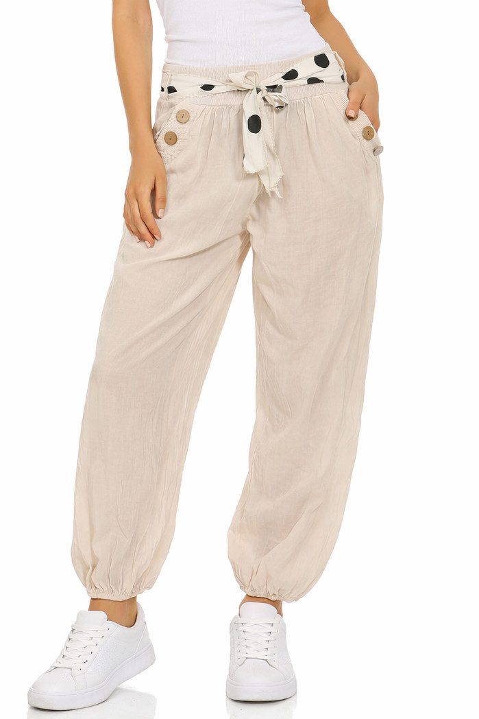 Mississhop Haremshose Leichte Baumwollhose einfarbige Hose Sommerhose Aladi günstig online kaufen