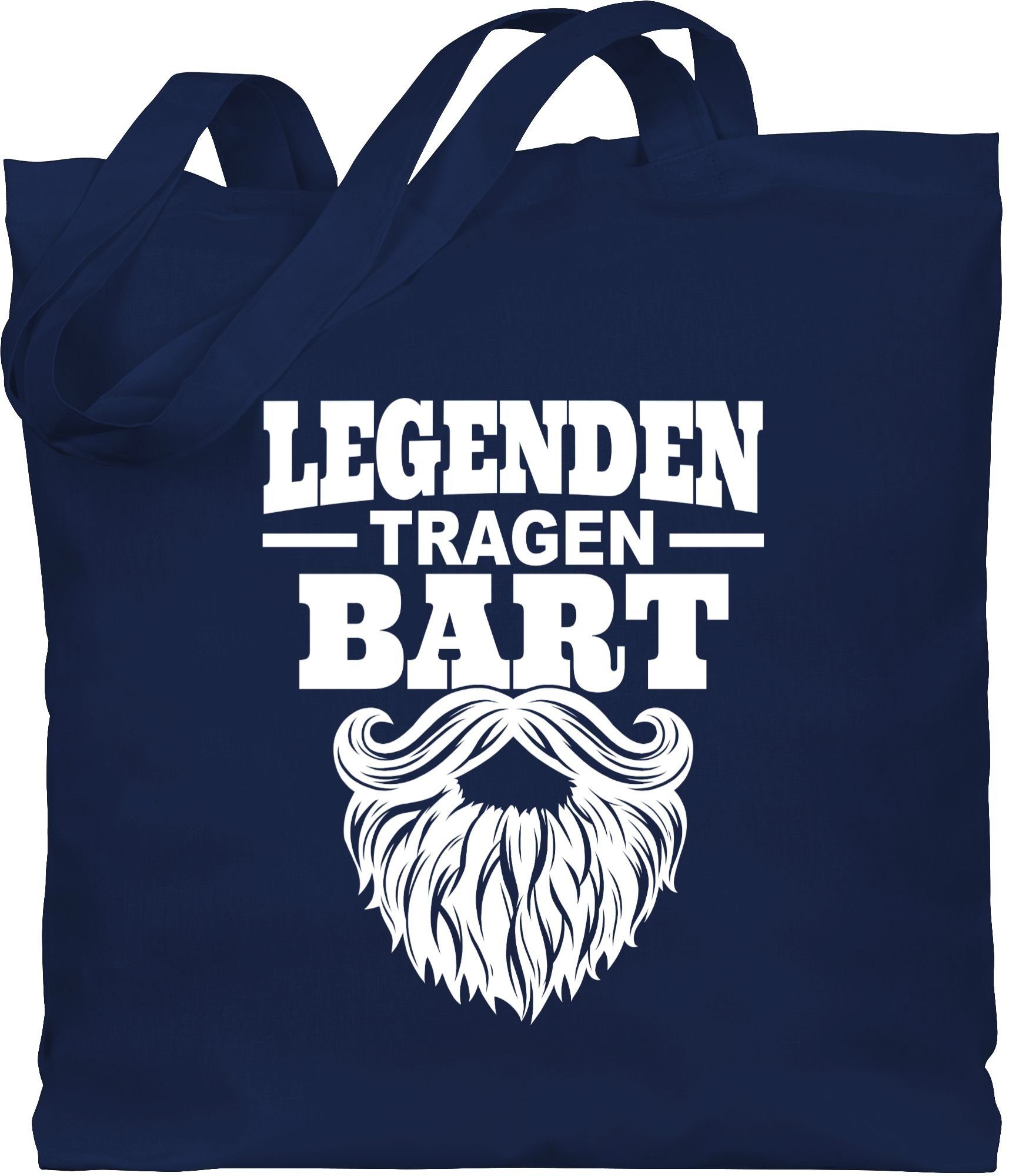 Shirtracer Umhängetasche Legenden tragen Navy Sprüche 3 weiß, Statement Blau mit Bart Spruch