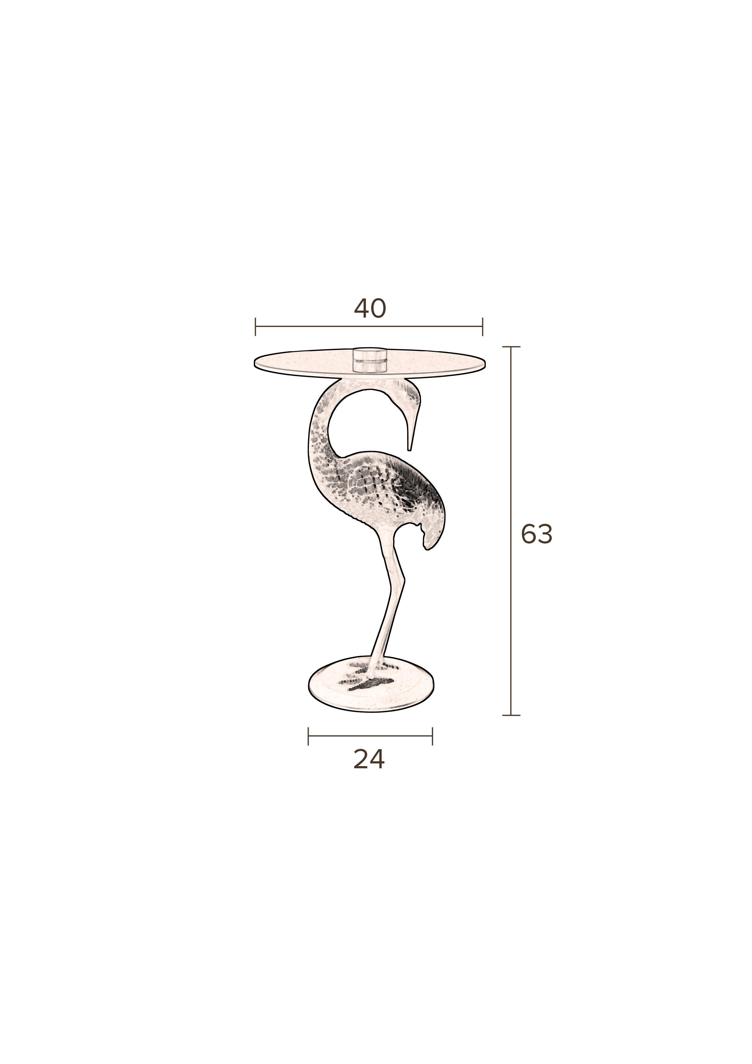 Dutch Dutchbone Beistelltisch Schwarz, Beistelltisch Bone Crane, 63x40cm