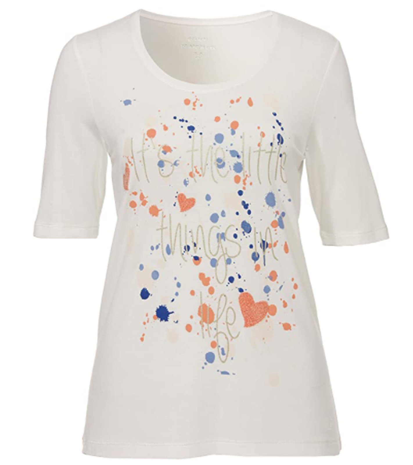 Passport Langarmshirt »passport Halbarm-Shirt glitzerndes Damen T-Shirt mit  Rundhals-Ausschnitt Sommer-Shirt Weiß« online kaufen | OTTO