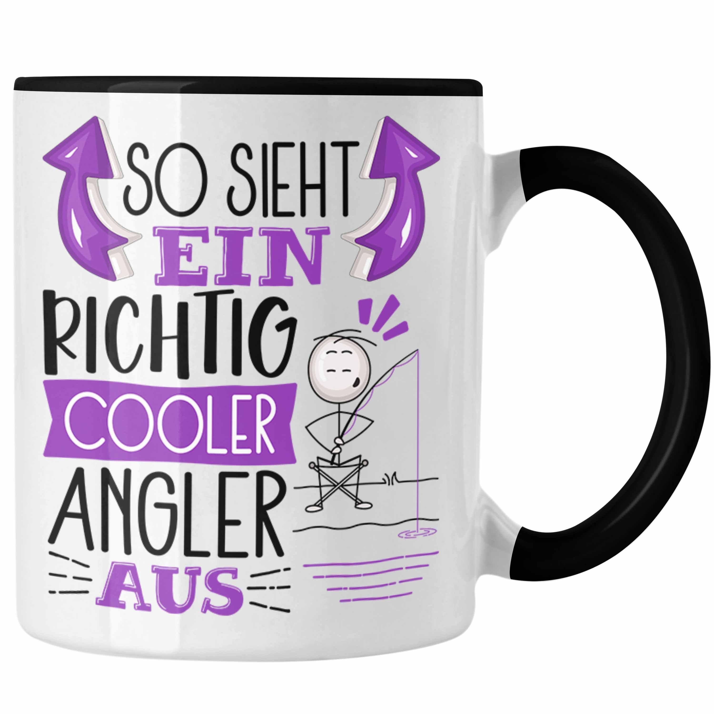 Trendation Richtig Geschenk Sieht Angler Aus Spruch Schwarz Ein So Cooler Lustiger Tasse Tasse