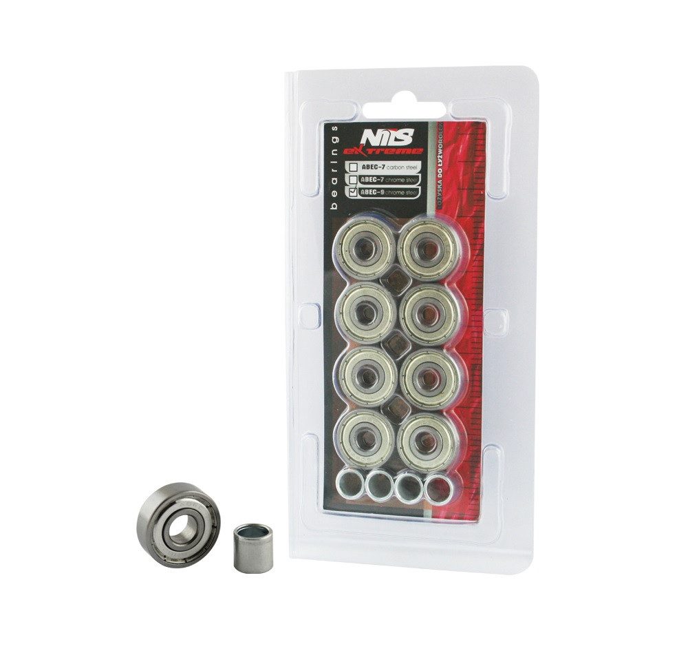 NILS EXTREME Kugellager ABEC-9 Chrome Lager 8 Stück für Inliner Skateboards Scooter
