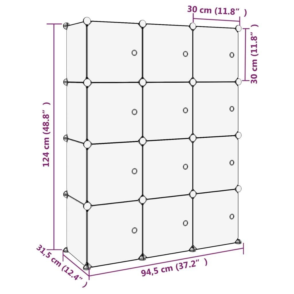 Schwarz 3012792, 94,5x31,5x124 cm, Regalwürfel LxBxH: in möbelando