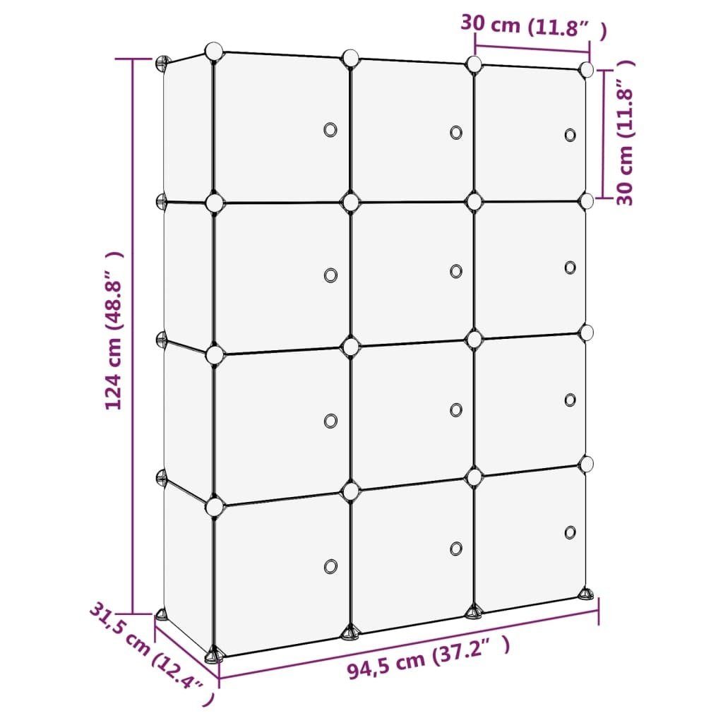 94,5x31,5x124 3012792, in Schwarz LxBxH: möbelando Regalwürfel cm,