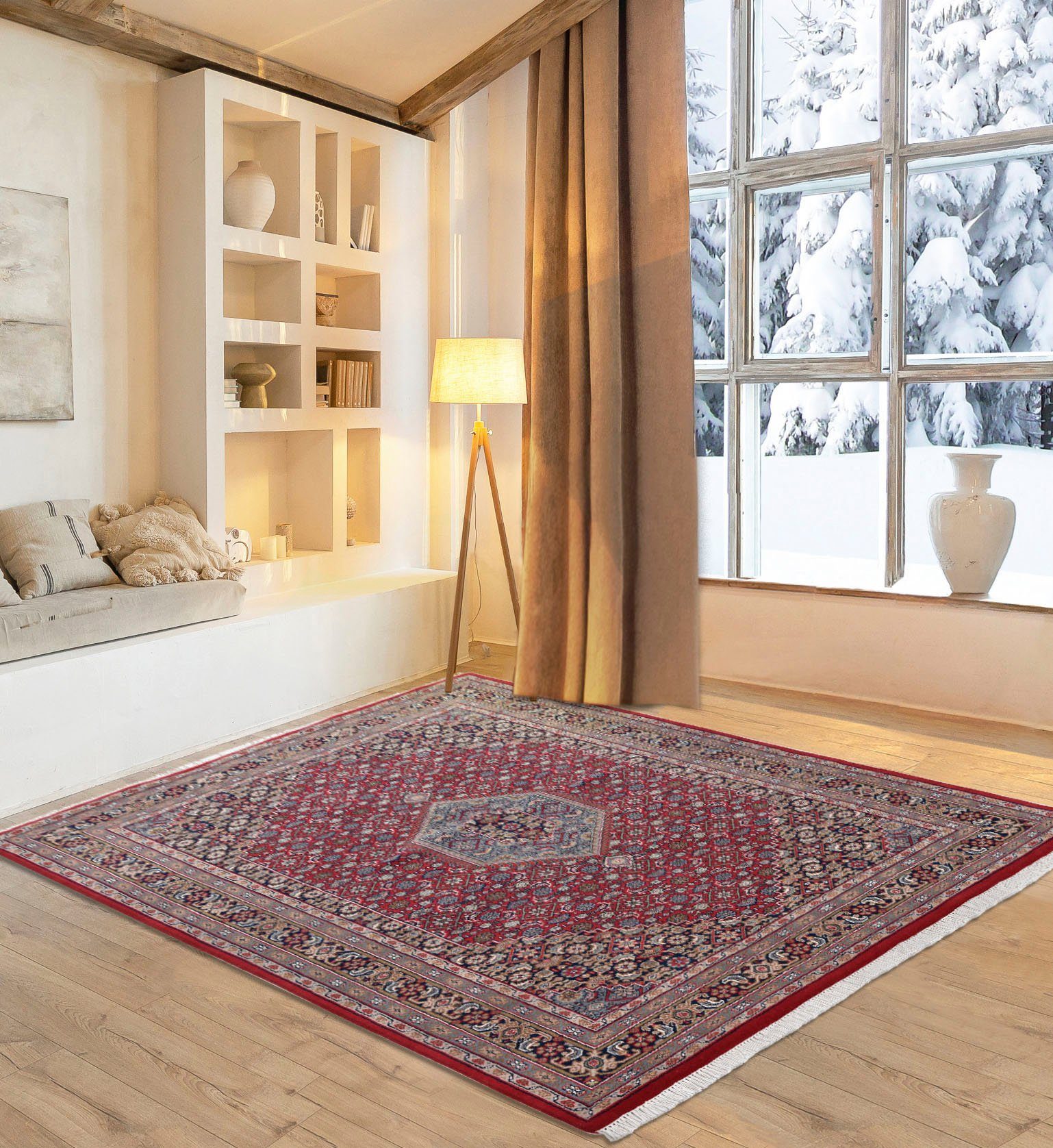 my home Orientteppich BB Oriental, rechteckig, Höhe: 12 mm, reine Wolle, handgeknüpft, orientalisches Design, mit Fransen