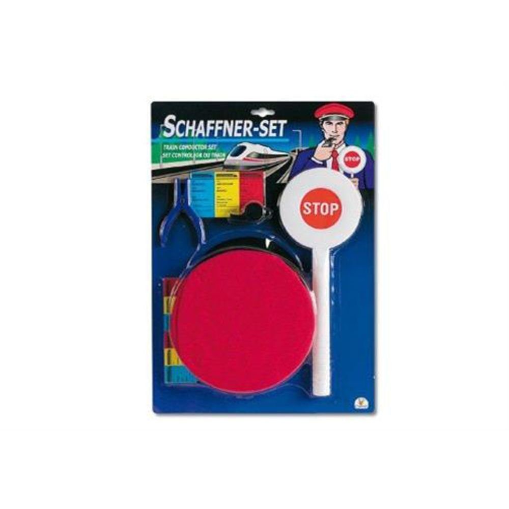 THE TOY COMPANY® Spielzeug-Polizeikelle Schaffner-Set, (5-tlg), mit Schaffnermütze, Schaffnerkelle, Pfeife, Fahrkarten