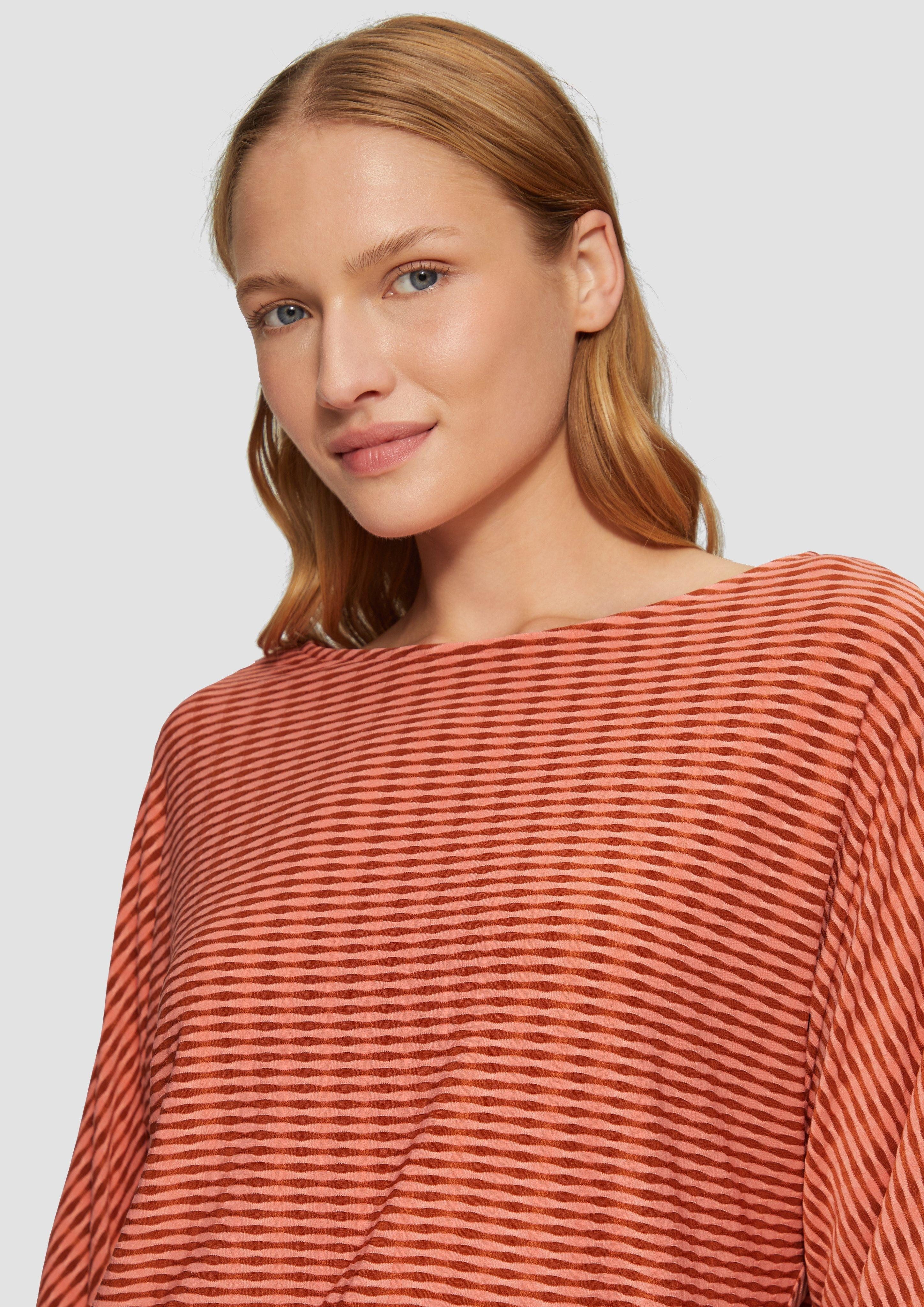 s.Oliver 3/4-Arm-Shirt Strukturiertes Shirt mit Fledermausärmeln günstig online kaufen