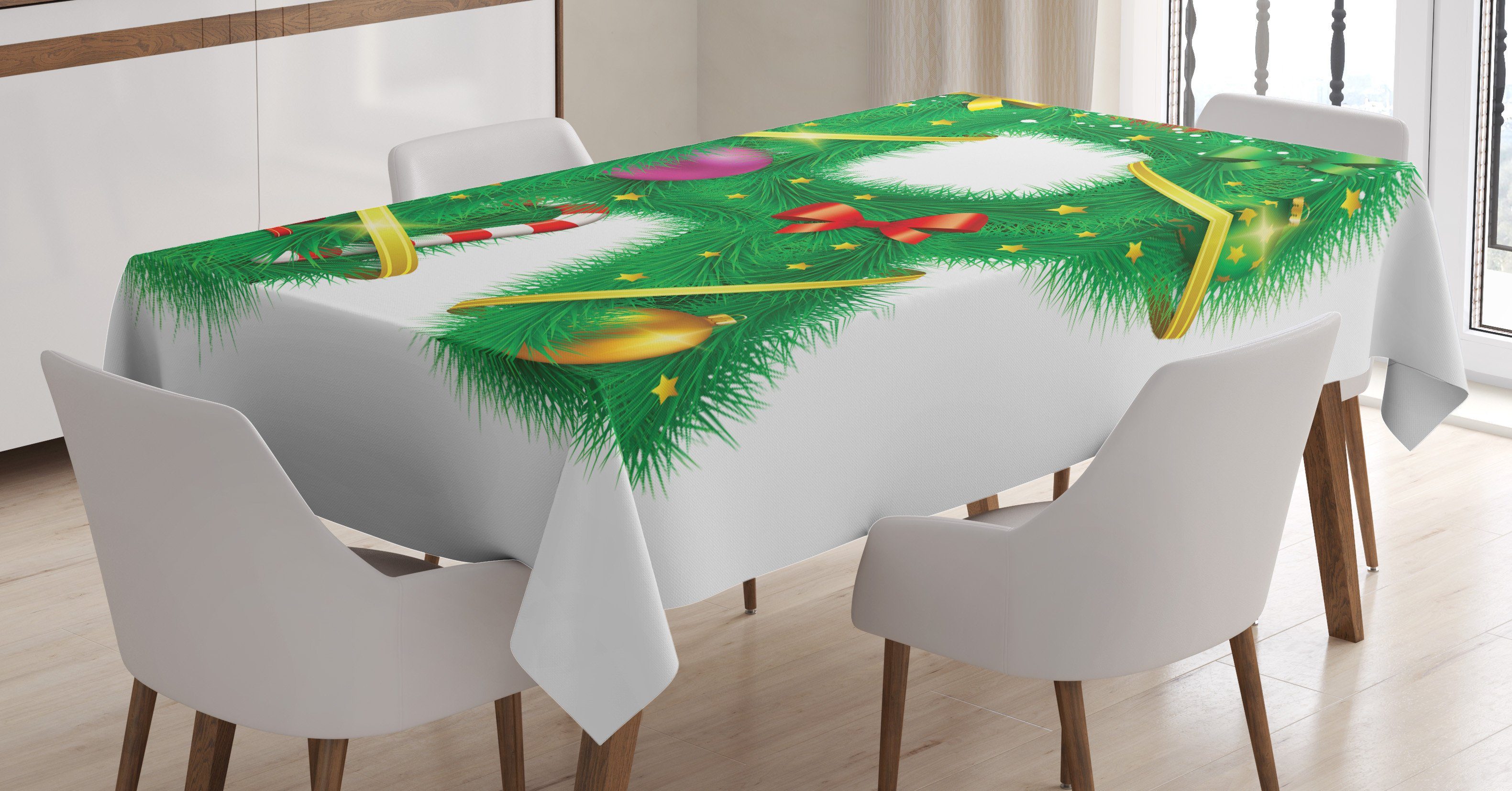 Abakuhaus Tischdecke Farbfest Waschbar Für Weihnachtsalphabet geeignet den Bereich Buchstabe Der Farben, R Außen Klare