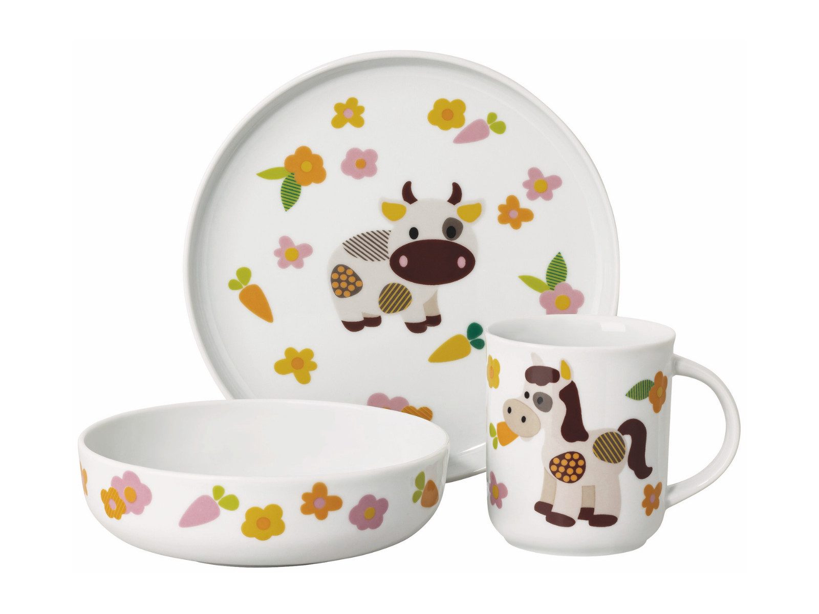 Rosenthal Geschirr-Set Kids Farm Kinderset 3tlg, Porzellan