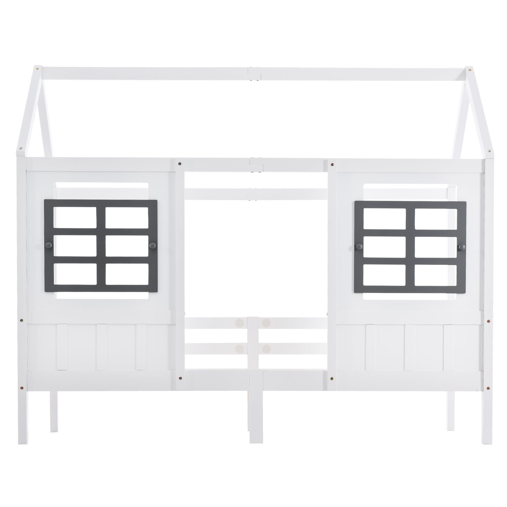 Kiefer 200x90cm Einzelbett Gotagee mit Hausbett Kinderbett Tagesbett Fenstern Hausbett