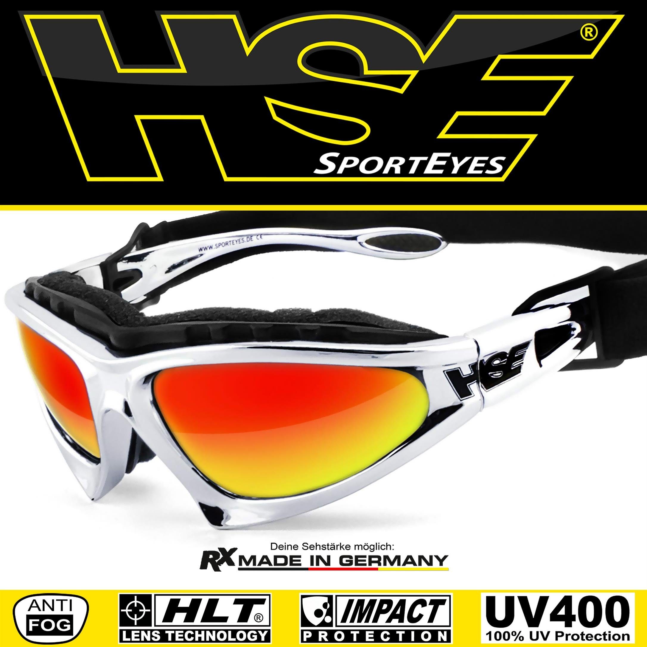 HSE - SportEyes Motorradbrille FALCON-X, Steinschlagbeständig durch Kunststoff-Sicherheitsglas