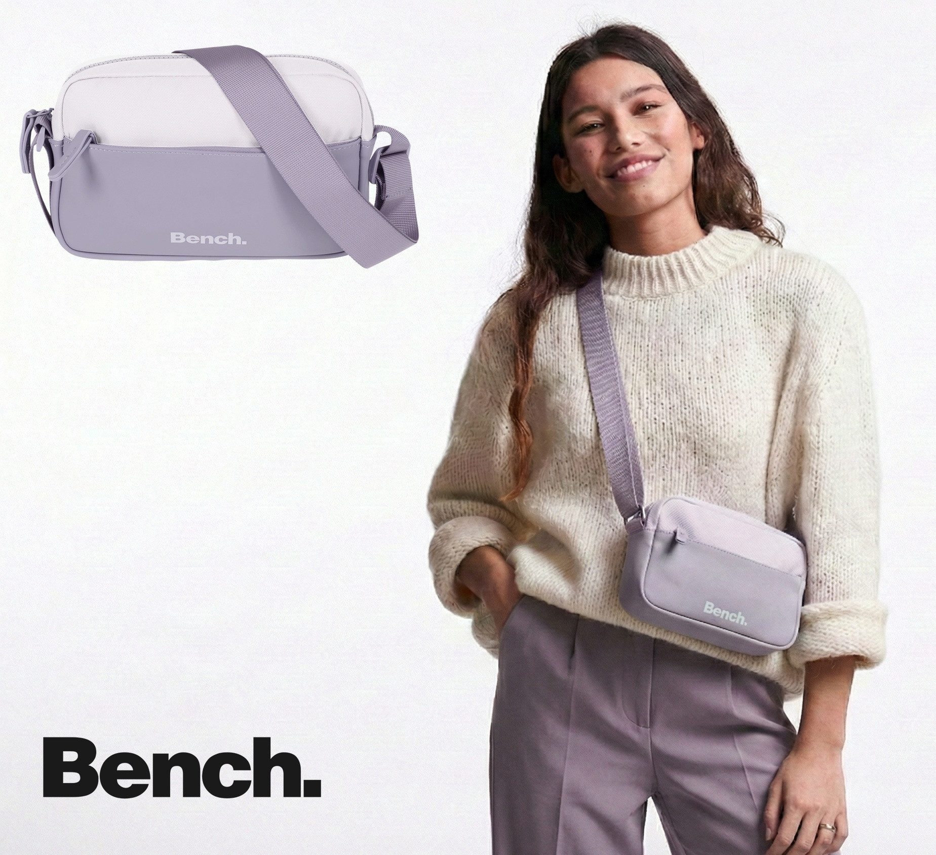 Bench. Handtasche Damen klein Schultertasche Umhänger Schultertasche, Umhängetasche Damentasche handbag Mädchen Style 64224 + Etui