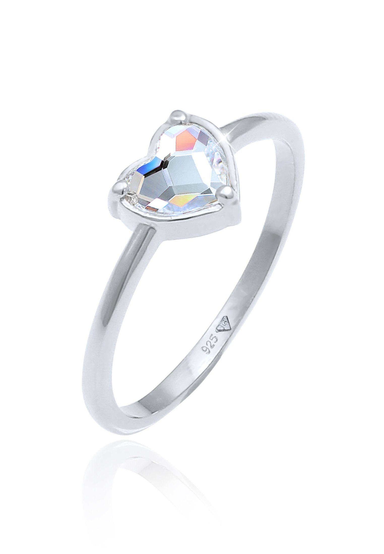 Elli Fingerring Herz Verlobung 925 Silber, mit Kristallen von Swarovski®, H günstig online kaufen
