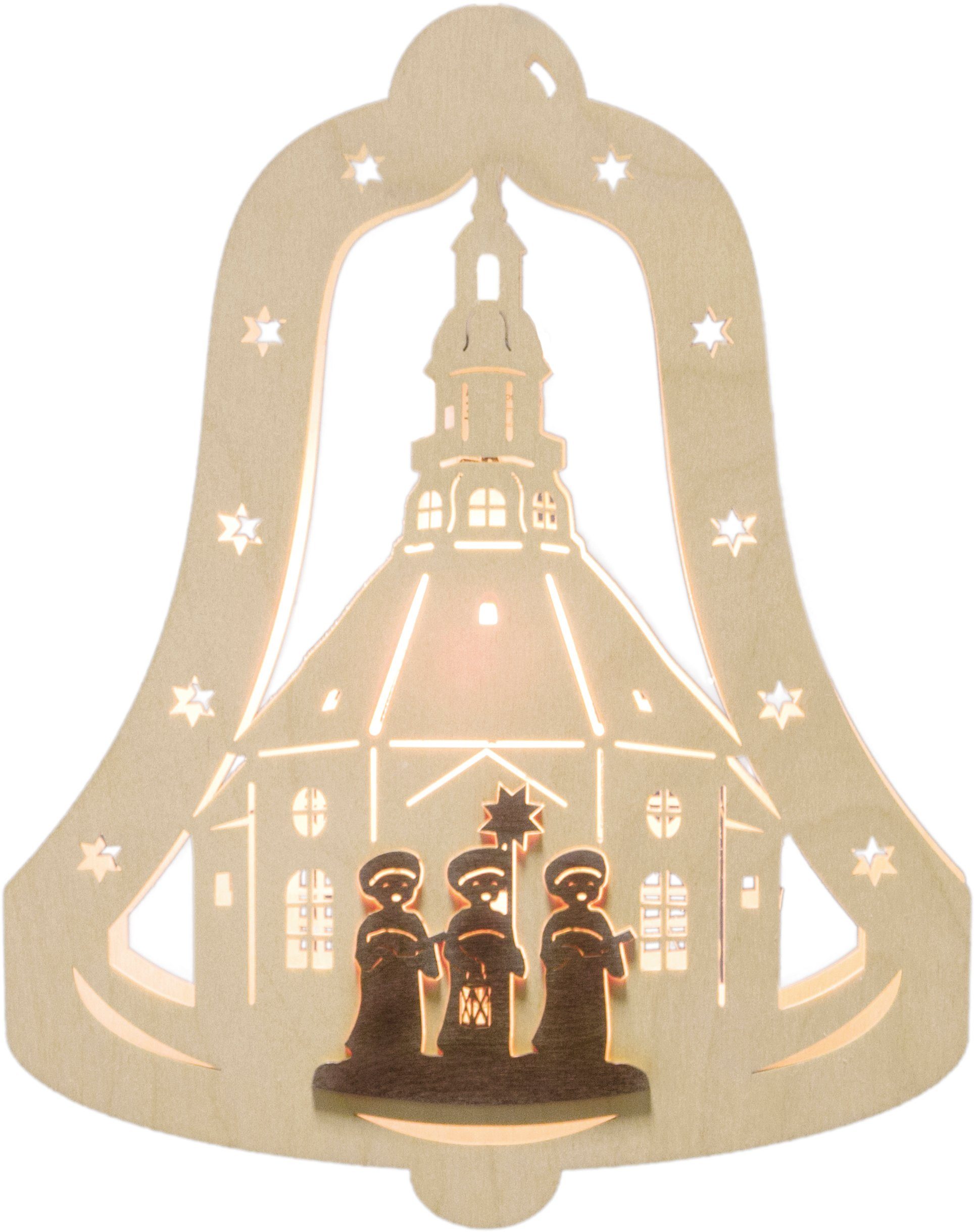 Weigla Dekolicht Kurrendesänger, Weihnachtsdeko, LED wechselbar, Warmweiß, Motiv eingerahmt in Glocke | Leuchtfiguren