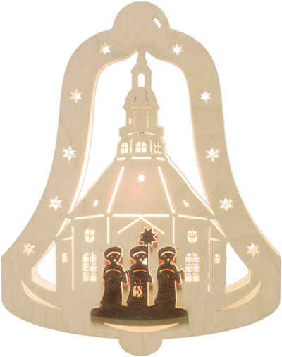 Weigla Dekolicht Kurrendesänger, Weihnachtsdeko, LED wechselbar, Warmweiß, Motiv eingerahmt in Glocke