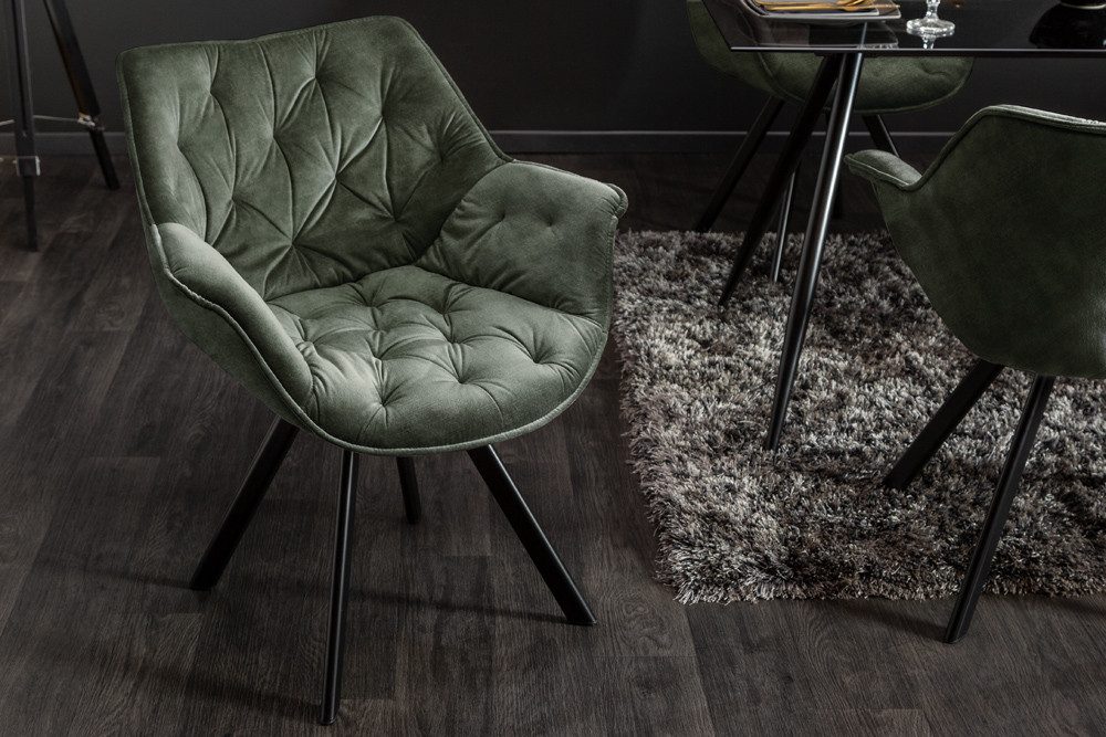 riess-ambiente Polsterstuhl THE DUTCH COMFORT dunkelgrün / schwarz (Einzela günstig online kaufen