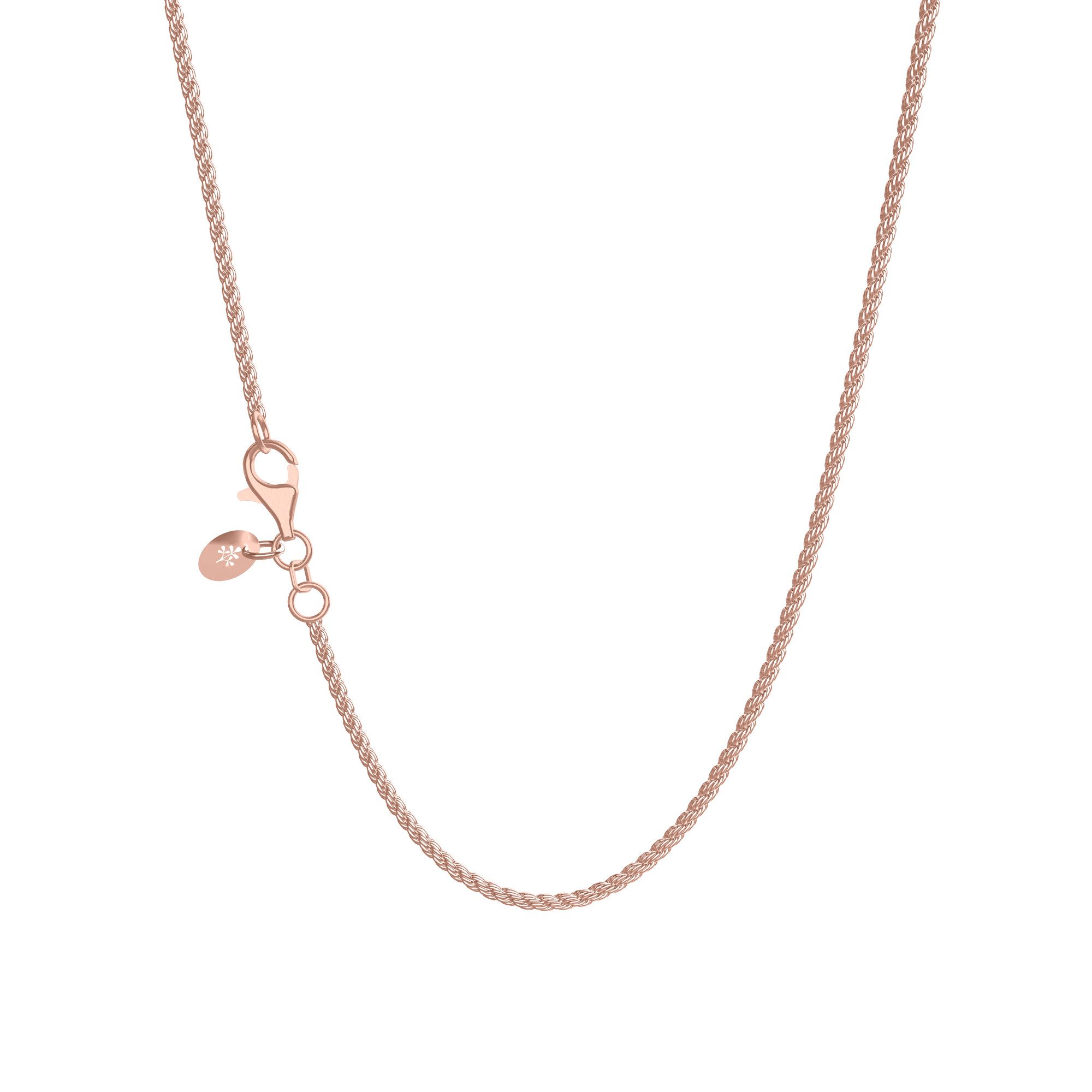 Seinerzeit FLORA & FAUNA Silberkette Kordelkette 1.2 rosévergoldet 45cm, Schmuck aus 925 Sterling Silber (Zeitloser Damen- und Halsschmuck – ein besonderer Begleiter im Alltag und zu besonderen Anlässen, 1-tlg., inkl. Geschenkverpackung für Frauen ob Freundin, Mutter, Ehefrau, Oma), rosé-vergoldet