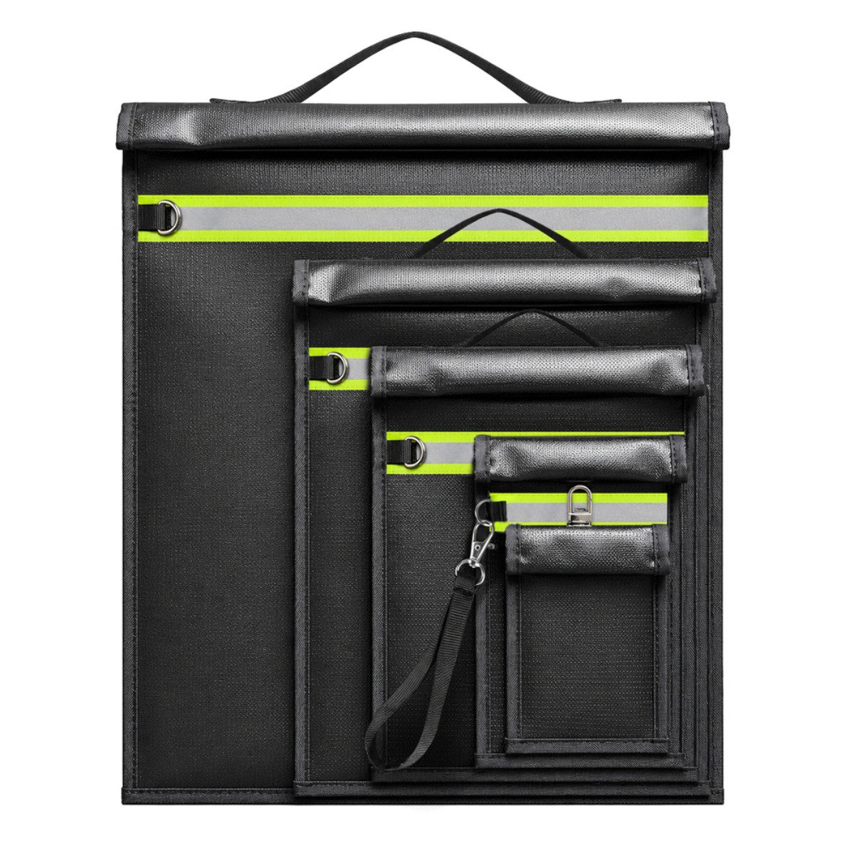 Hurtel Handytasche OTN-5R (5-teilig), 5 Größen, Signalabschirmung, Rollverschluss und Reflektorstreifen