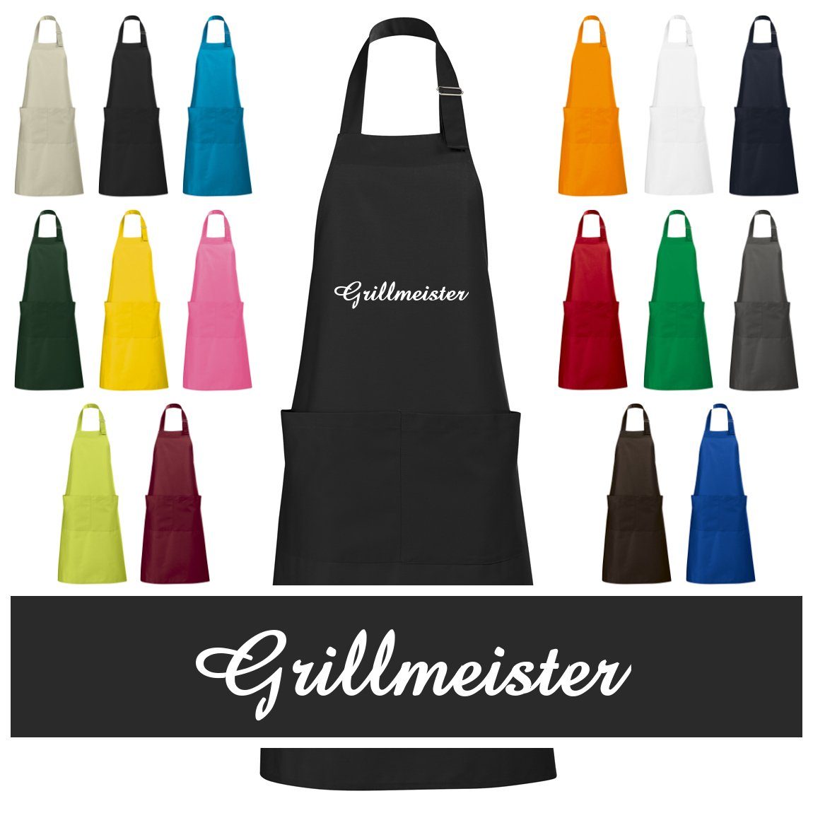 Lashuma Grillschürze Mit Tasche - Schickes Küchen-Utensil Mit Schmetterlings-Muster