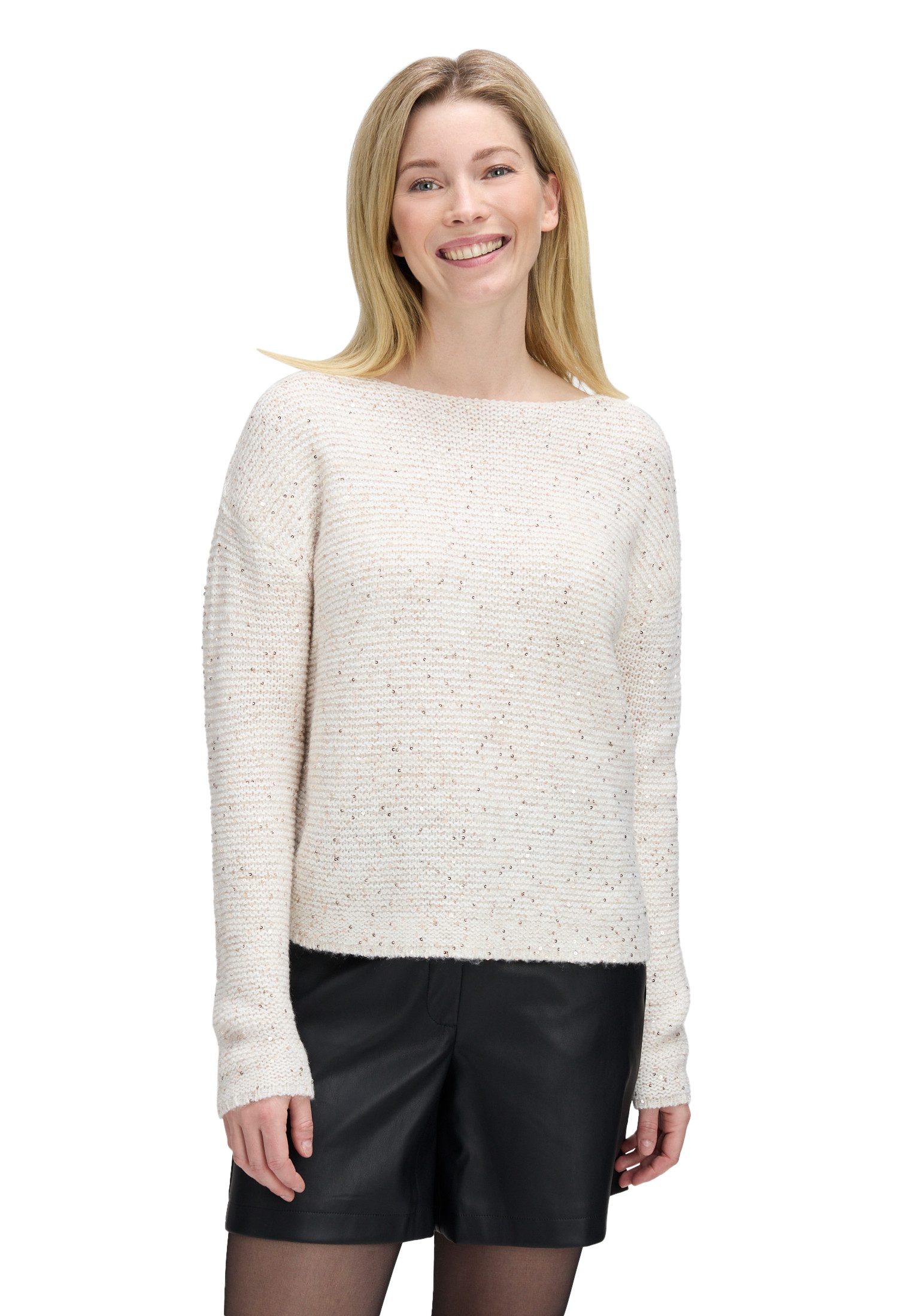 Betty&Co Strickpullover Damen Strickpullover mit Pailletten günstig online kaufen