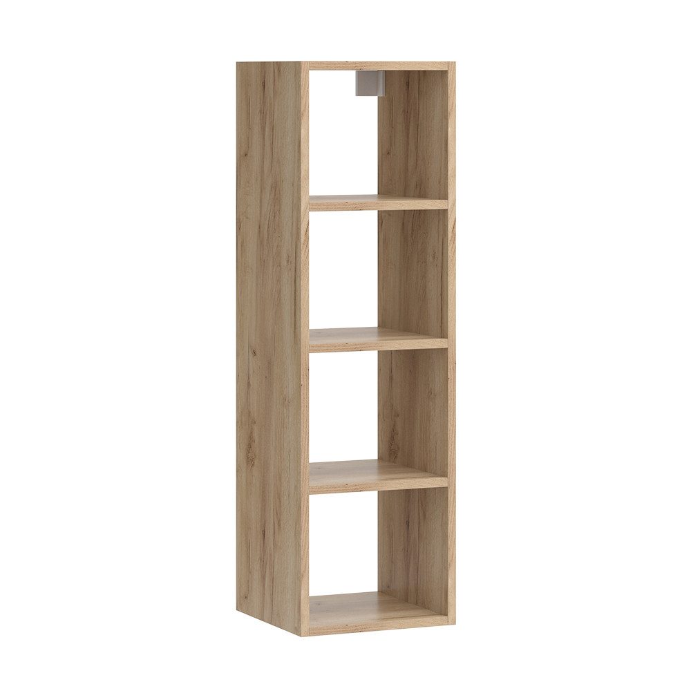 Bücherregal Wido, Anthrazit/Sonoma, 30 x 100 cm mit 4 offene Ablagen