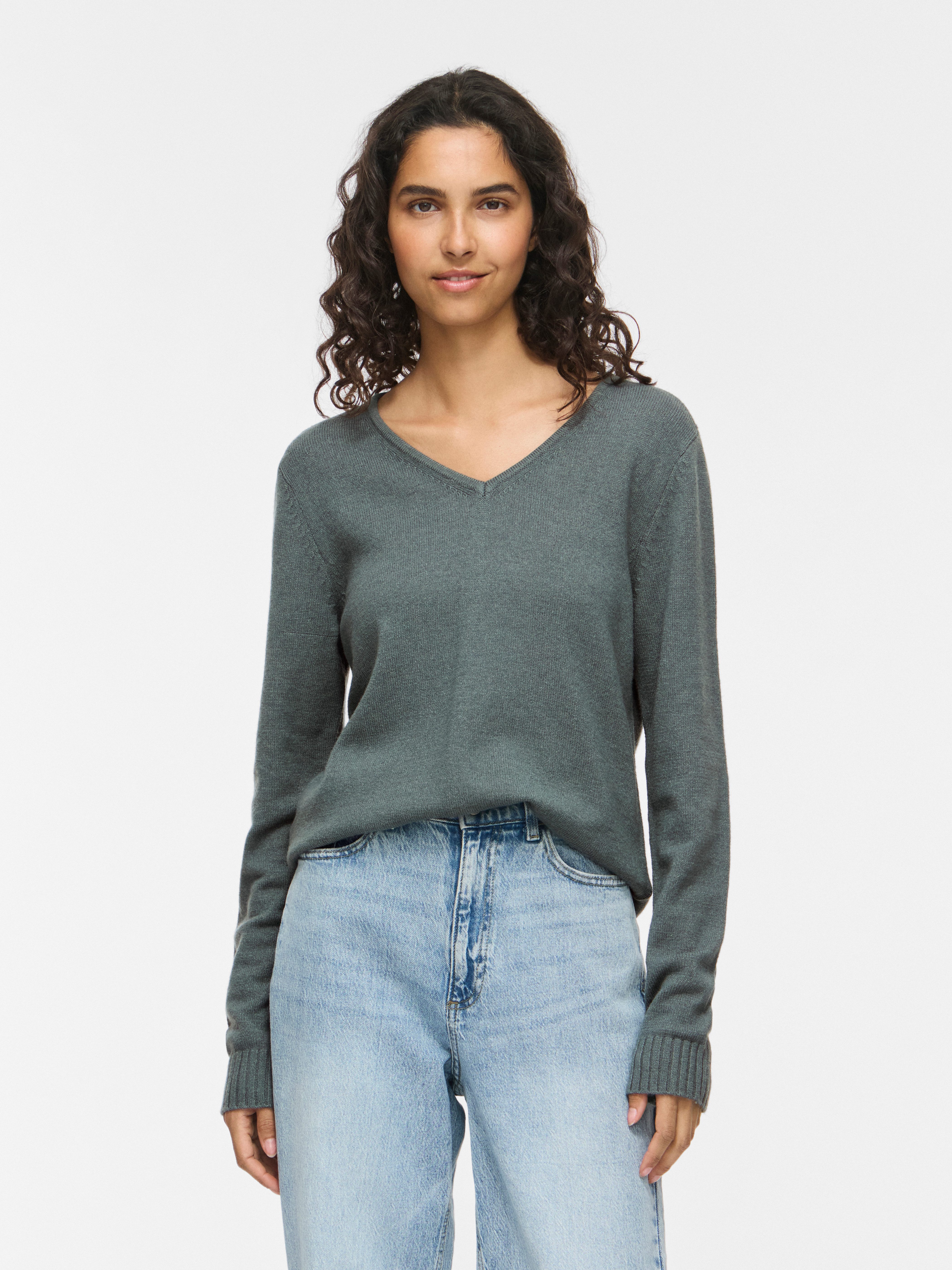 V-Ausschnitt-Pullover VIRIL V-NECK L/S KNIT TOP - NOOS