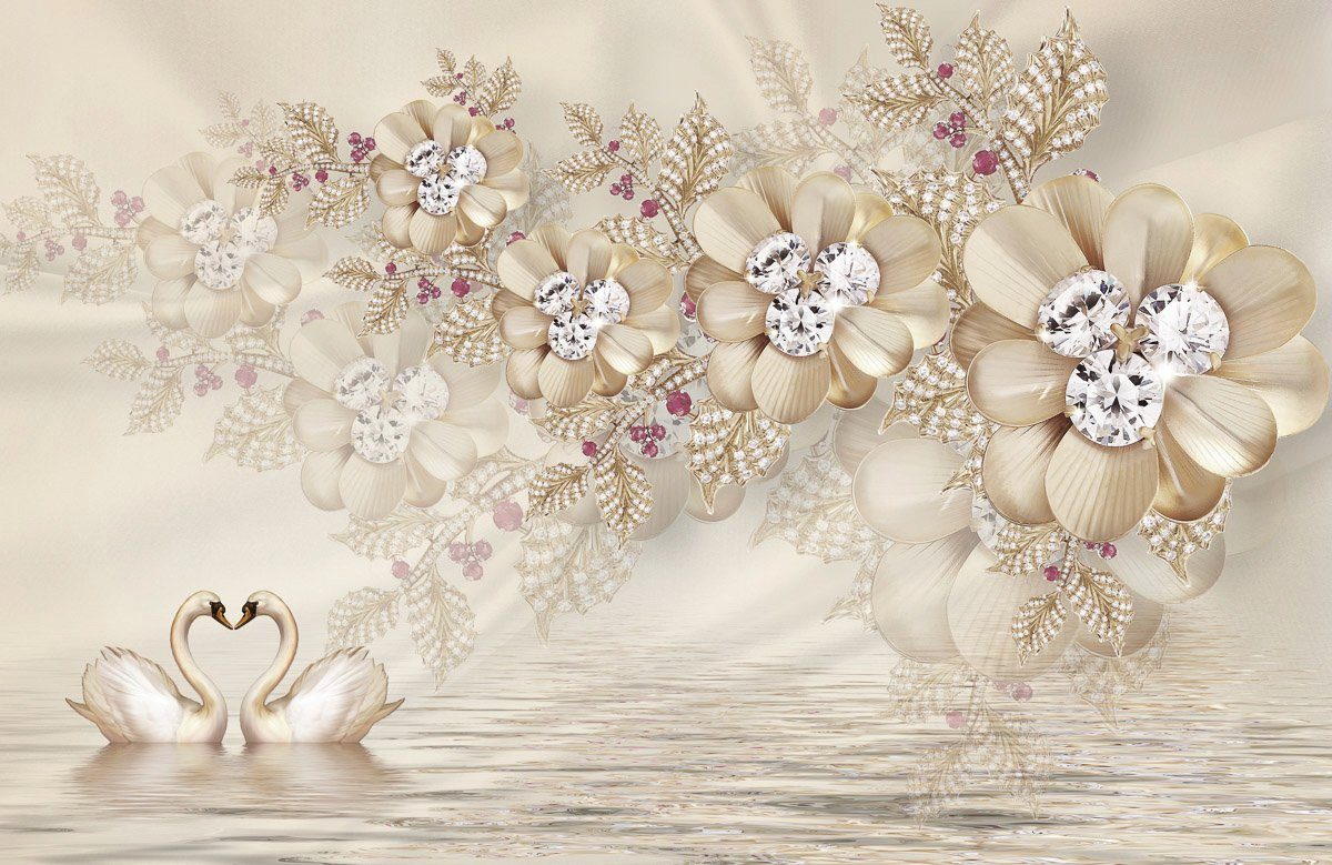 Papermoon Fototapete Muster mit Blumen