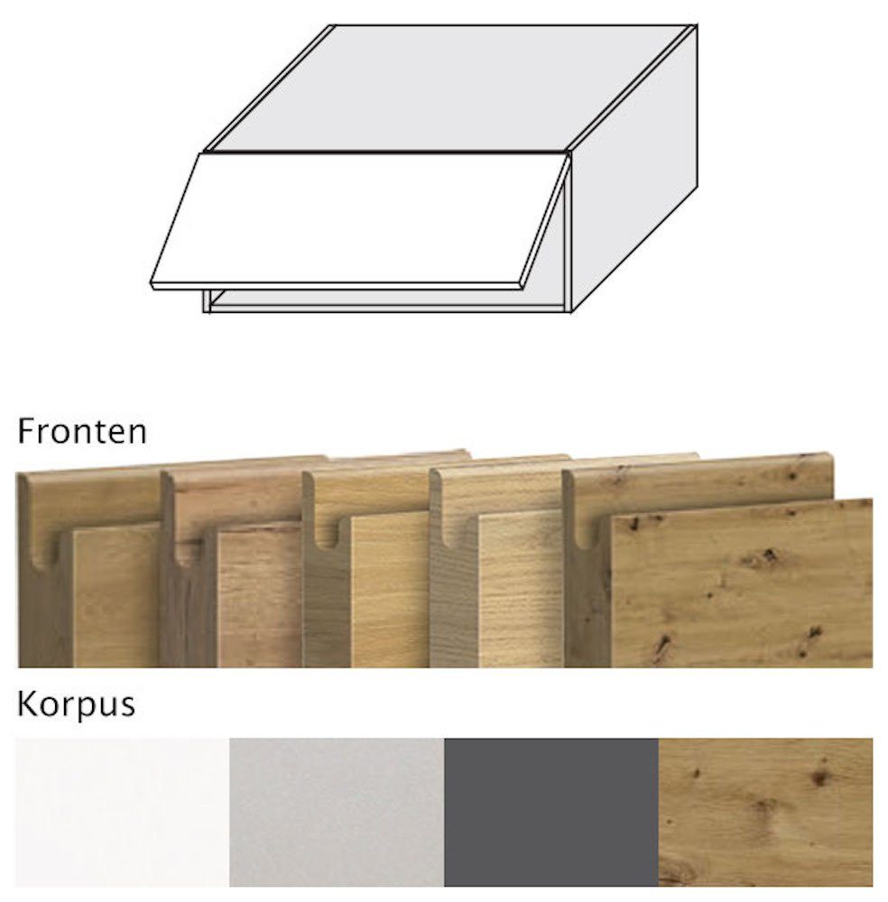 Klapphängeschrank Arezzo Front- Korpusfarbe 80cm mit Artisan Feldmann-Wohnen und Eiche grifflos Klappe wählbar