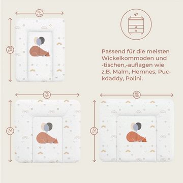 CEBA BABY Wickelauflage Weiche Baby Wickelunterlage 75 x 72 cm / 85 cm x 75 cm, Wickeltischauflage für Baby - abwaschbar - wasserdicht - Made in EU