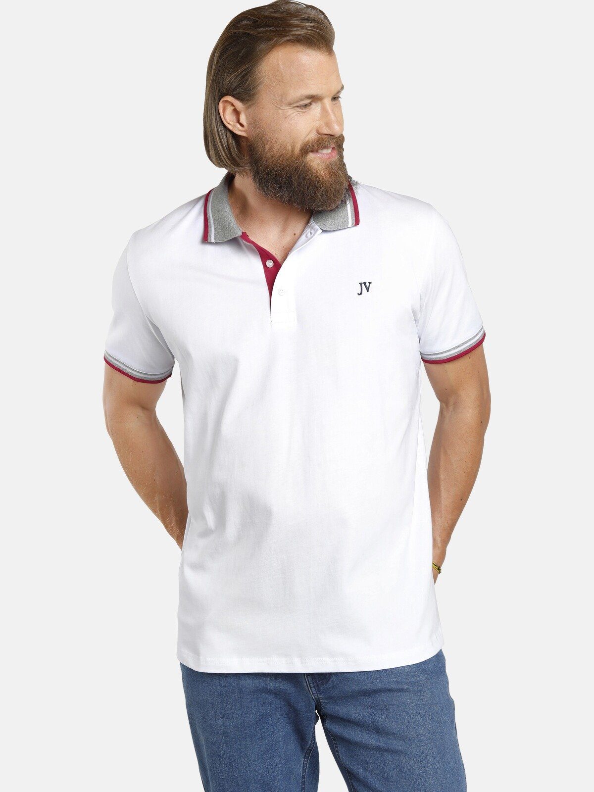 Jan Vanderstorm Poloshirt JOHAN in zwei Designs (2er-Pack)