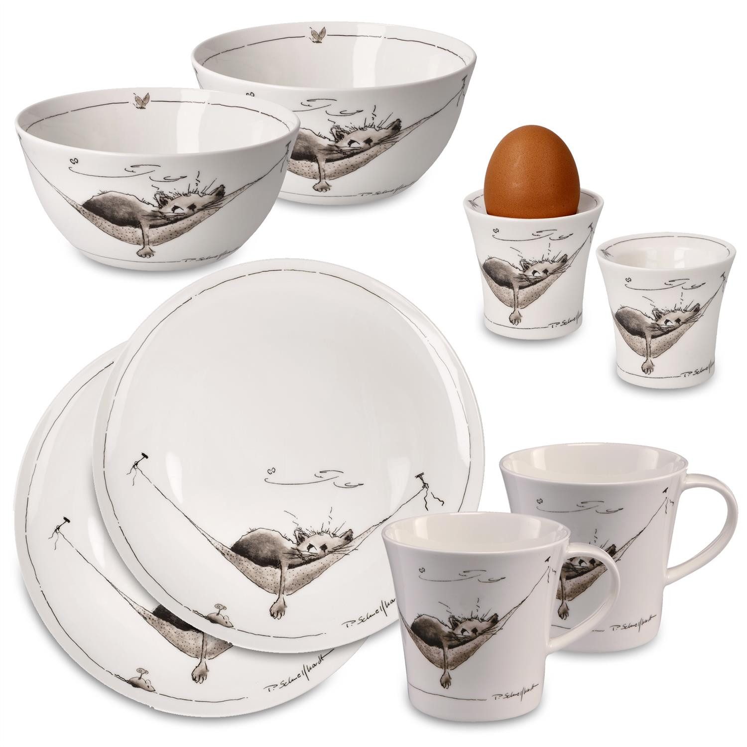 Goebel Geschirr-Set Goebel Peter Schnellhardt - Frühstücksset - Geschenk Set